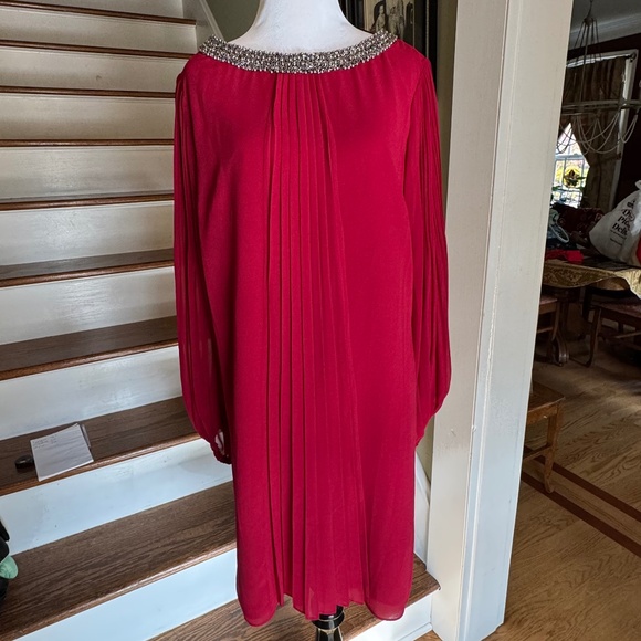 NWT Marc New York Chiffon Dress w/ Silver Beading Sz 8 - Picture 2 of 6